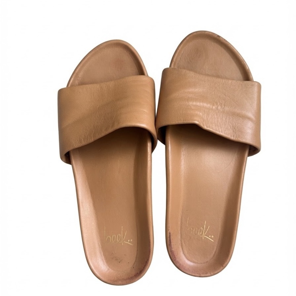 beek Gallito Leather Slide Sandal in Honey - Size 7
